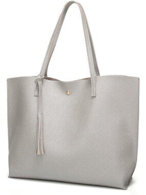 Soft Faux Leather Tote Shoulder Bag - Big Capacity, Stylish Tassel Handbag